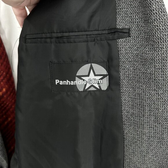 PANHANDLE SLIM jacket blazer sport coat wool silk western cowboy black gray 42L - Picture 7 of 8